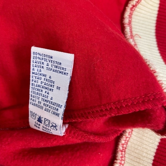 Detroit Red Wings old Time Hockey Red and White Varsity Jacket - Picture 12 of 12